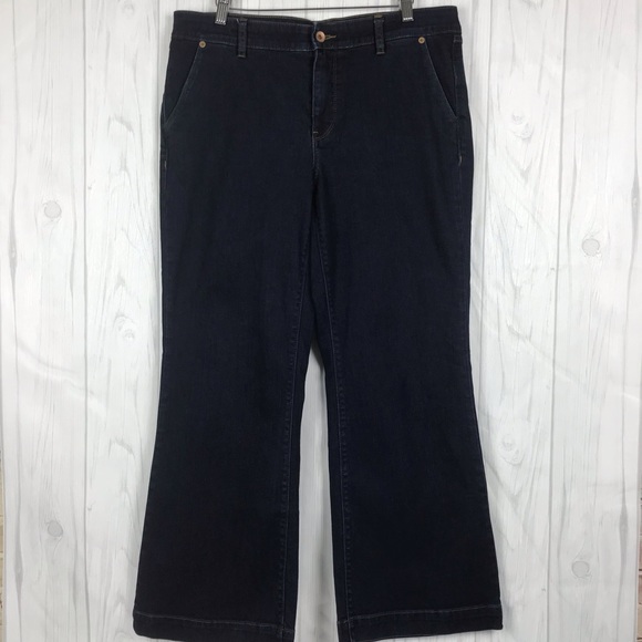Lands End Trouser Jean Size 12 Women Blue Mid Rise - Picture 1 of 8
